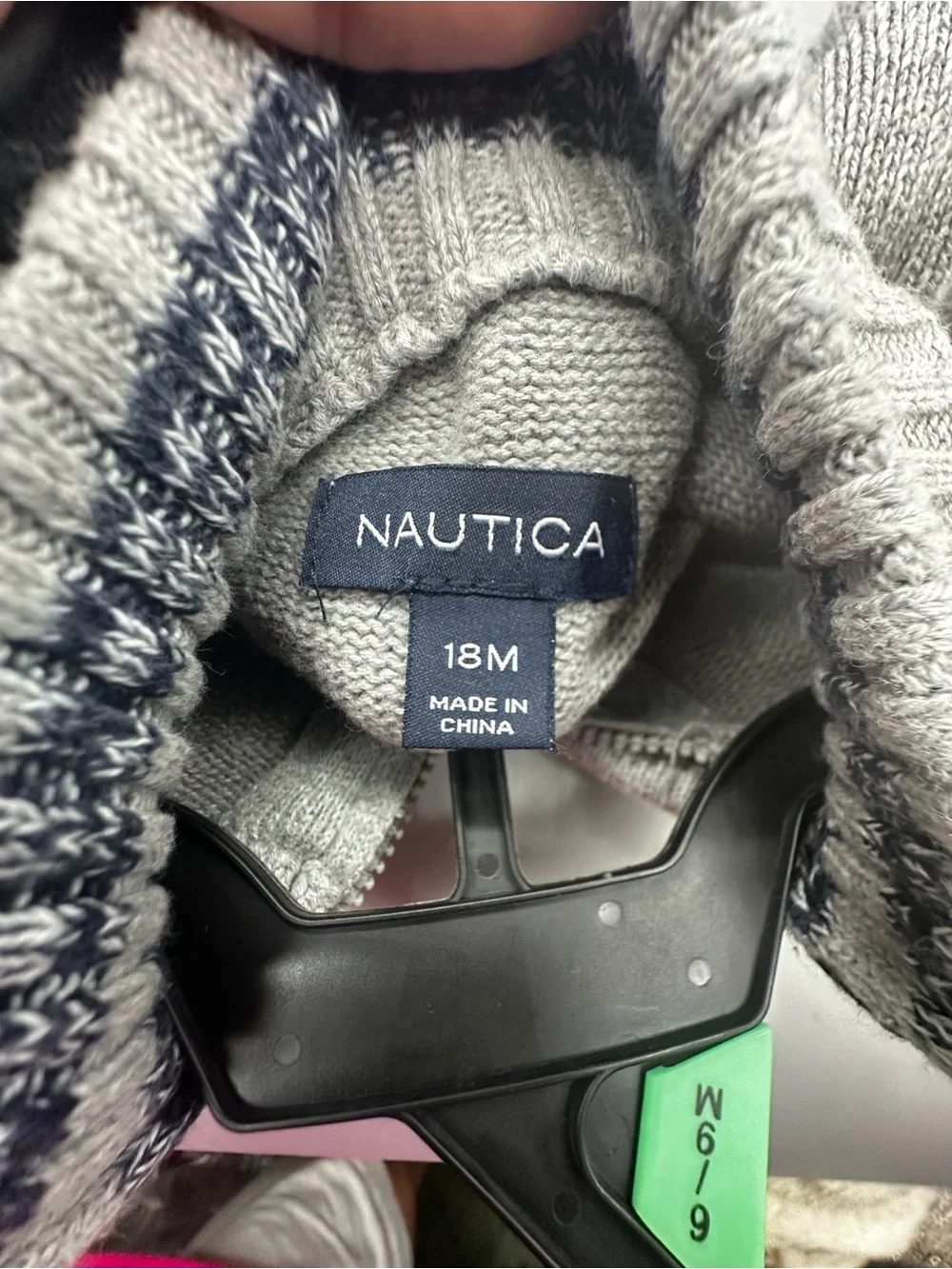 Nautica baby boy's grey heather quarter-zip knit sweater, shirt